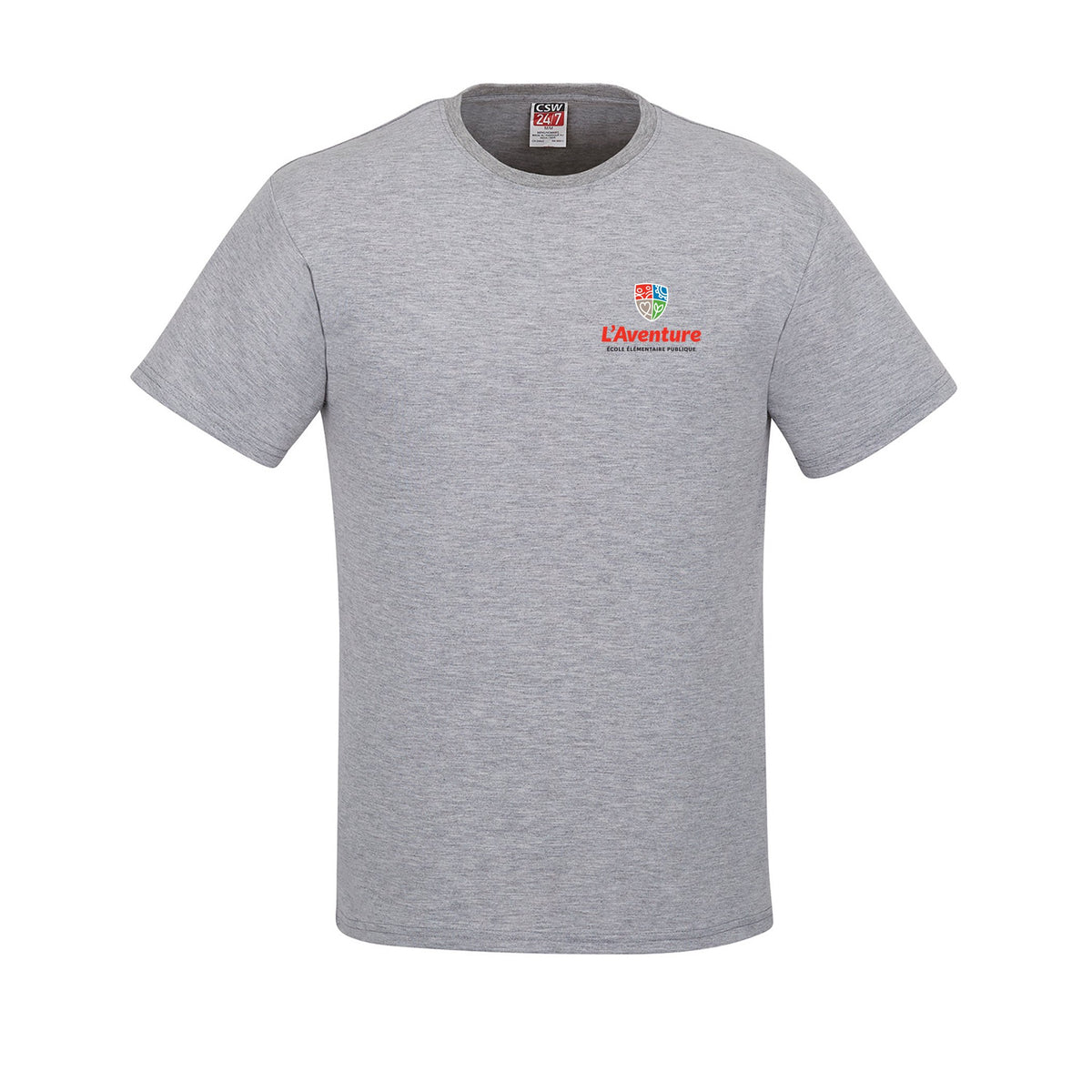 School Logo · Front · Athletic Grey Heather