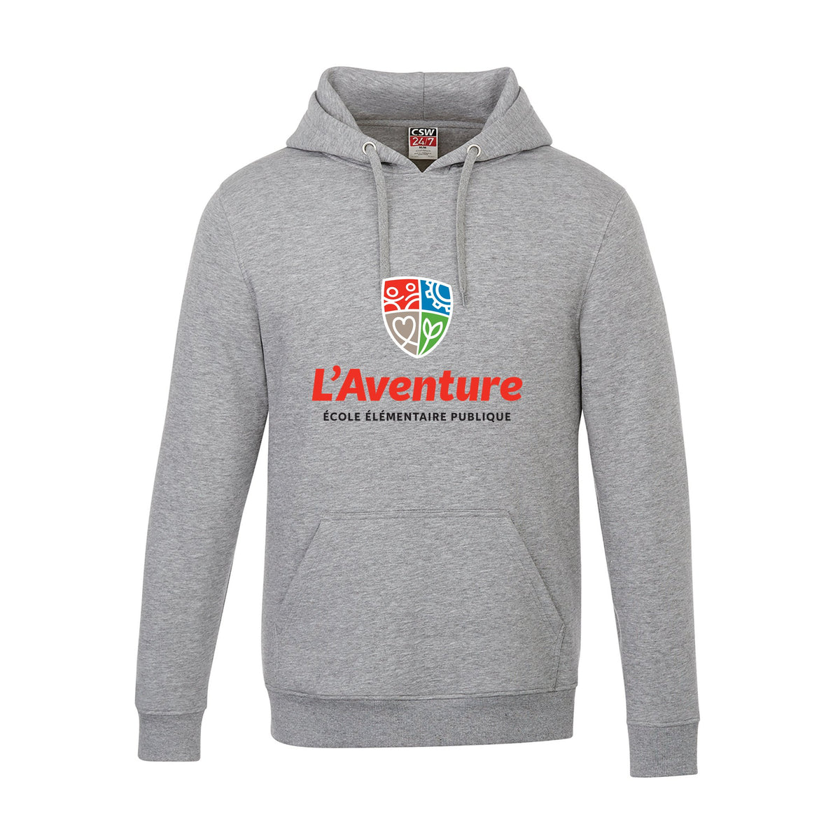 School Logo · Front · Athletic Grey Heather
