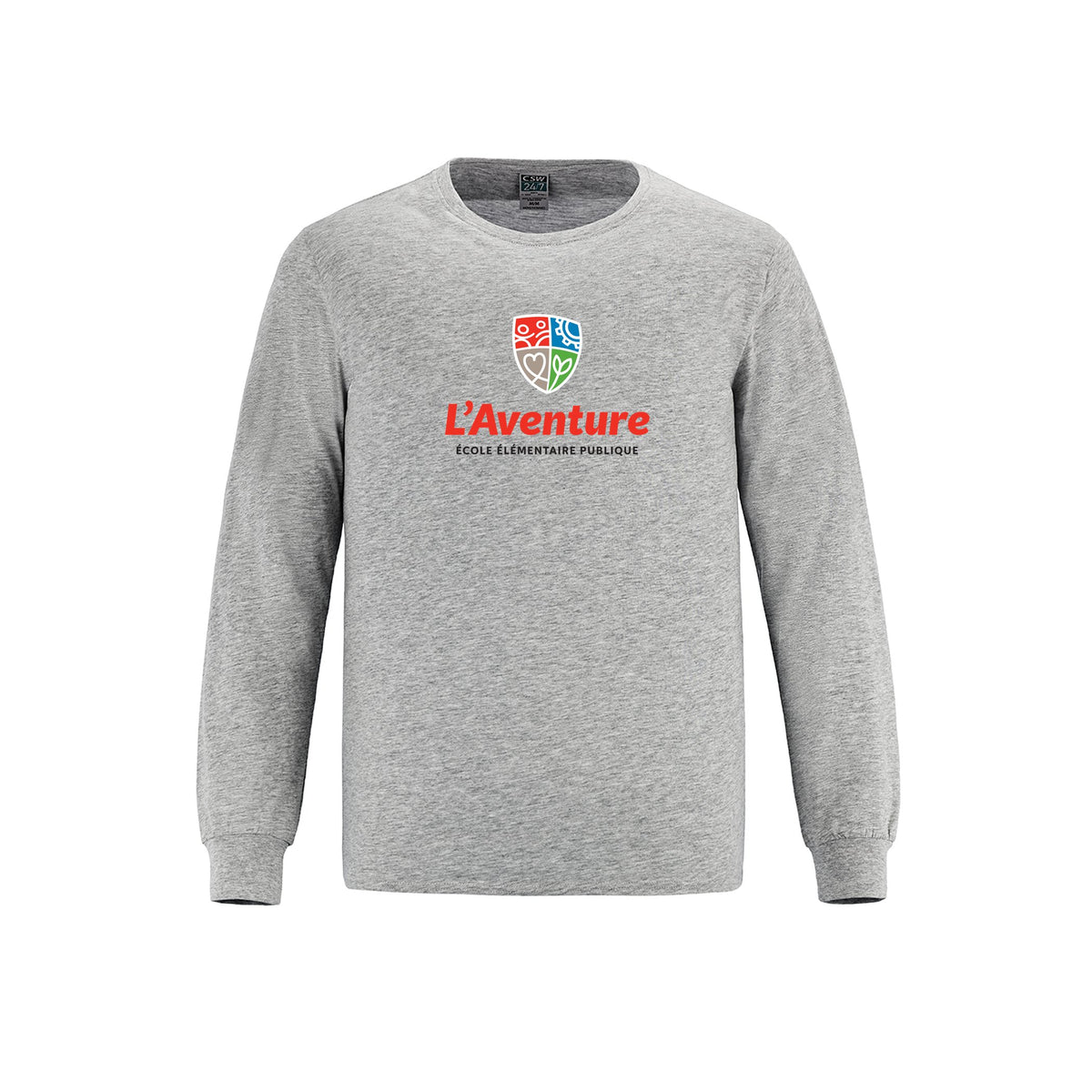School Logo · Front · Athletic Grey Heather