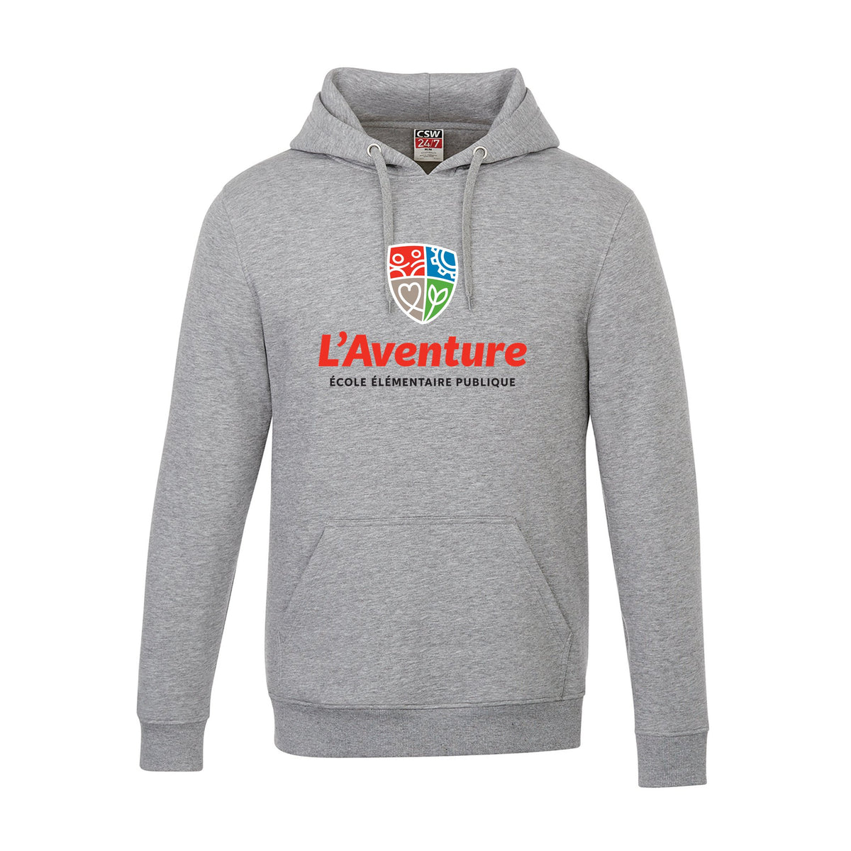 School Logo · Front · Athletic Grey Heather