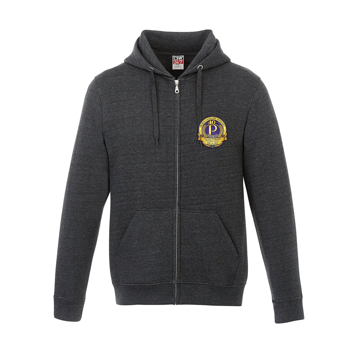 Anniversary Logo · Front · Charcoal Heather