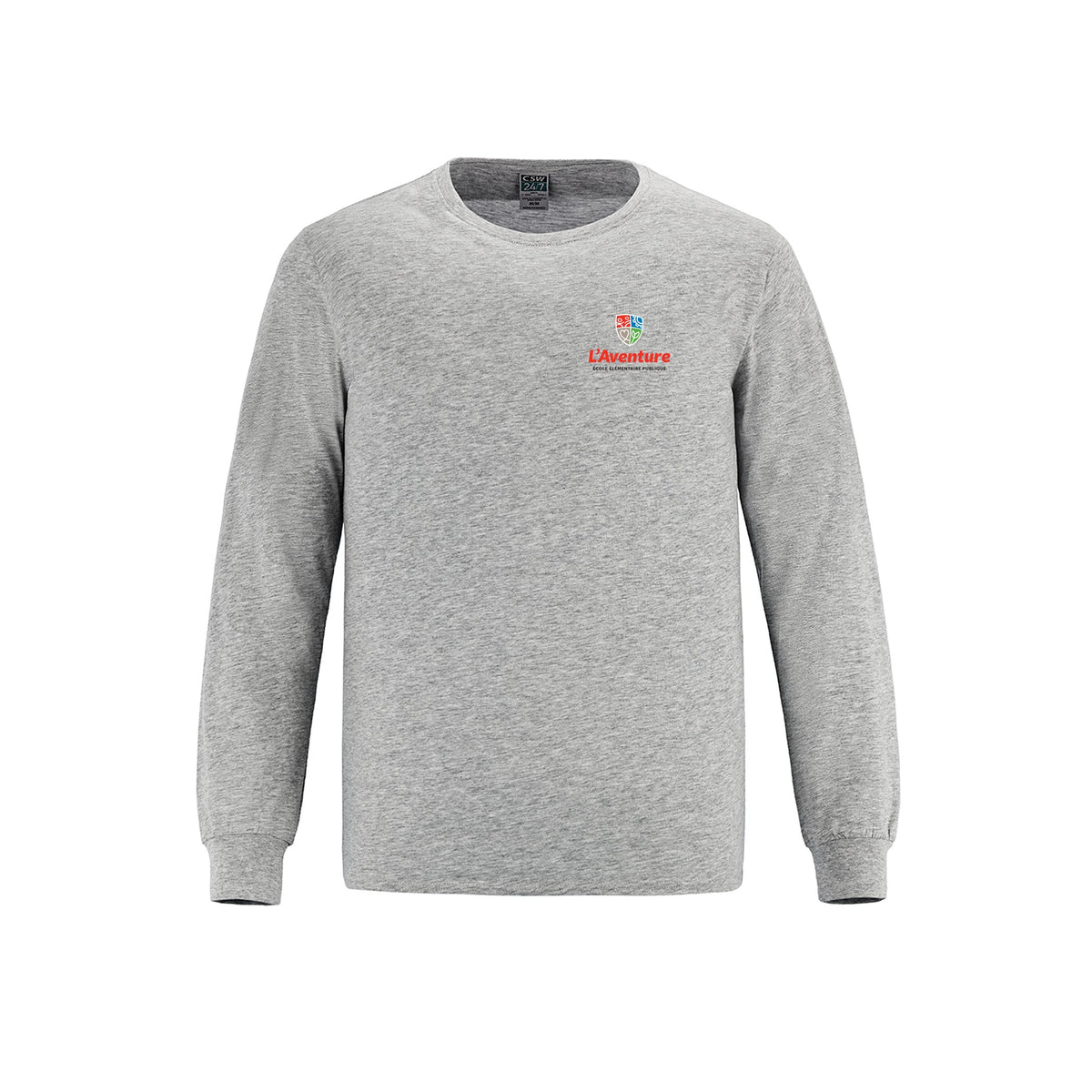School Logo · Front · Athletic Grey Heather