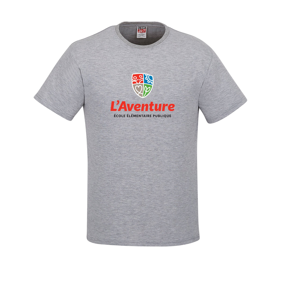 School Logo · Front · Athletic Grey Heather