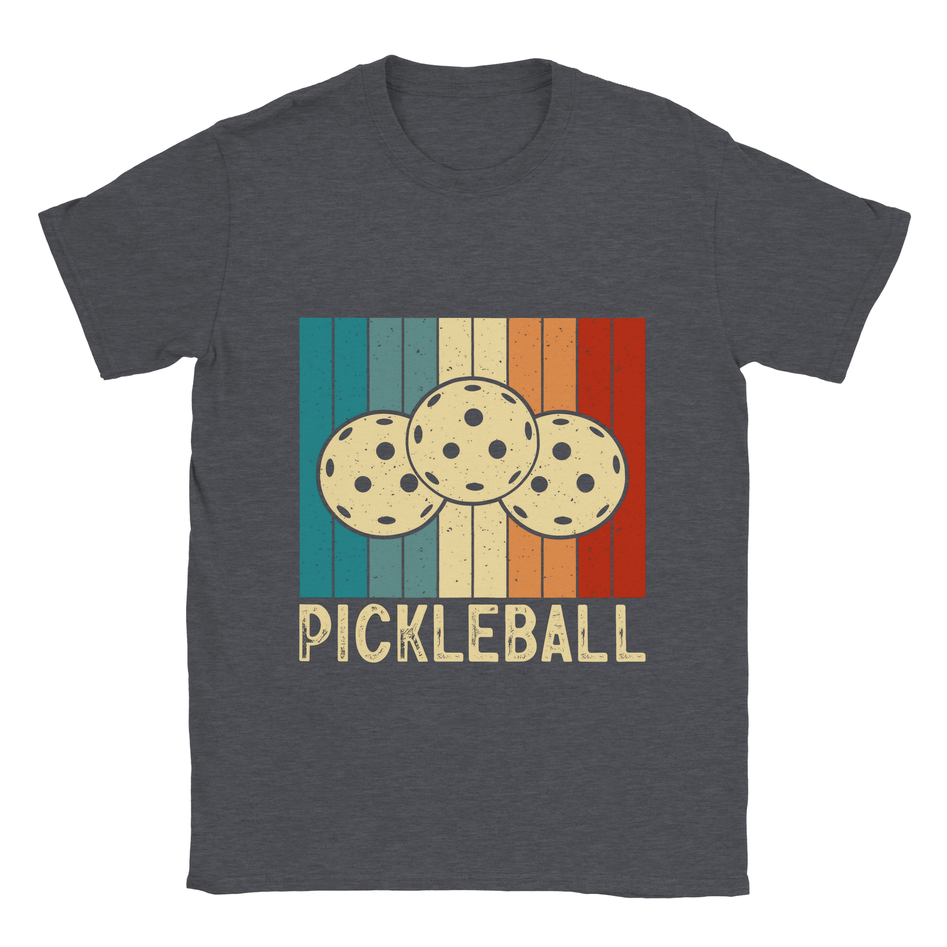 Pickleball - three-balls - 50/50 cotton poly unisex t-shirt - Ladybug Designs