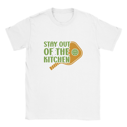 Pickleball - stay out of the kitchen - 50/50 cotton poly unisex t-shirt - Ladybug Designs